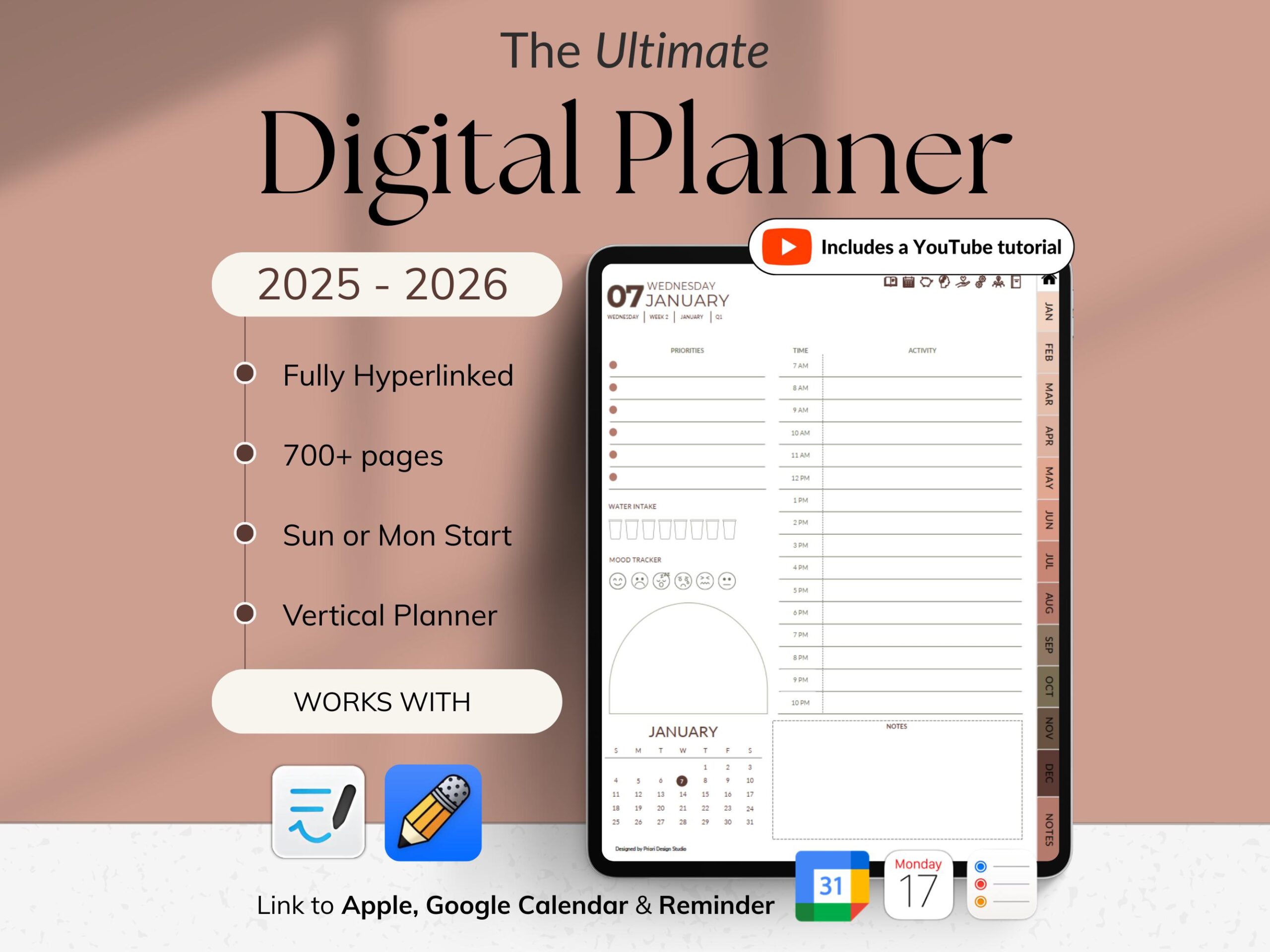 All-in-One Digital Planner 2025 2026 for Goodnotes Notability Daily ...